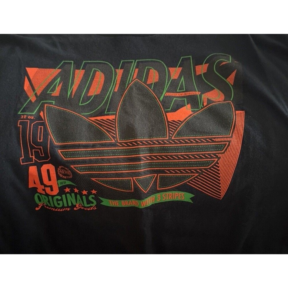 Adidas Originals Y2K Neon Trefoil Blue T-Shirt Men's Size 2XL 100% Cotton - Picture 3 of 4